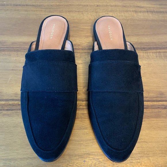 Halogen Shoes - Halogen Black Suede Womens Mule Slides Size 9.5